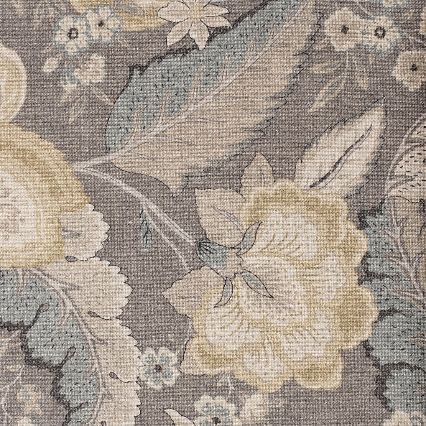 FLOWER PRINTED FABRIC - GREY