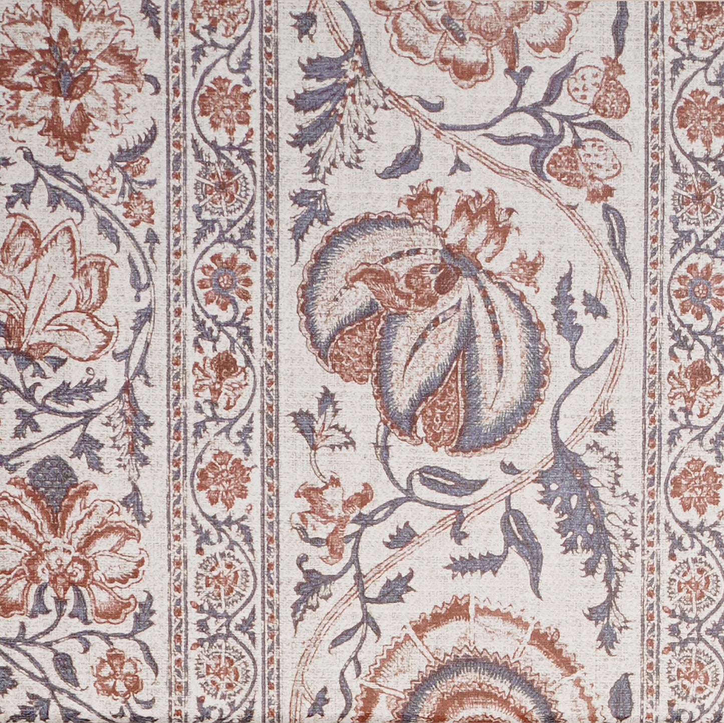 FLOWER PRINTED FABRIC - BLUE & RED