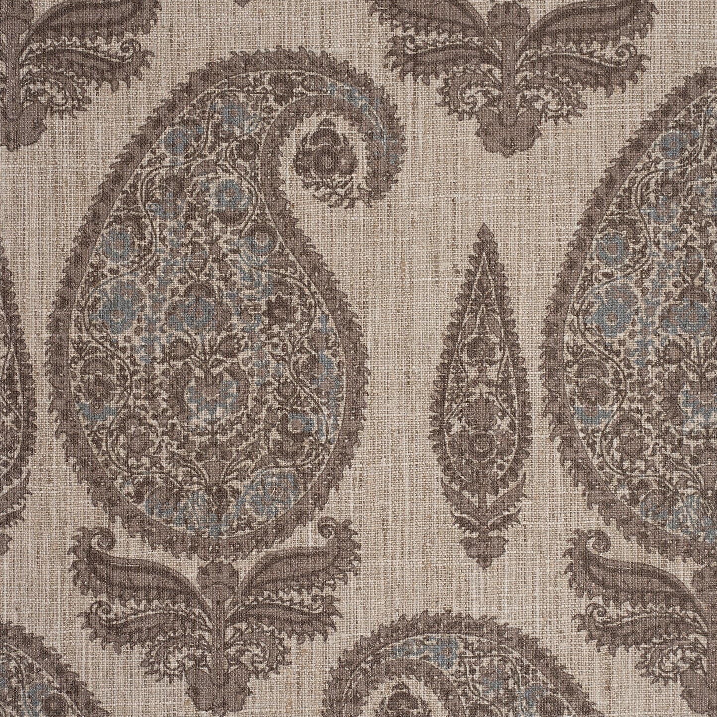 PAISLEY DESIGN PRINTED FABRIC - BLUE & GREY