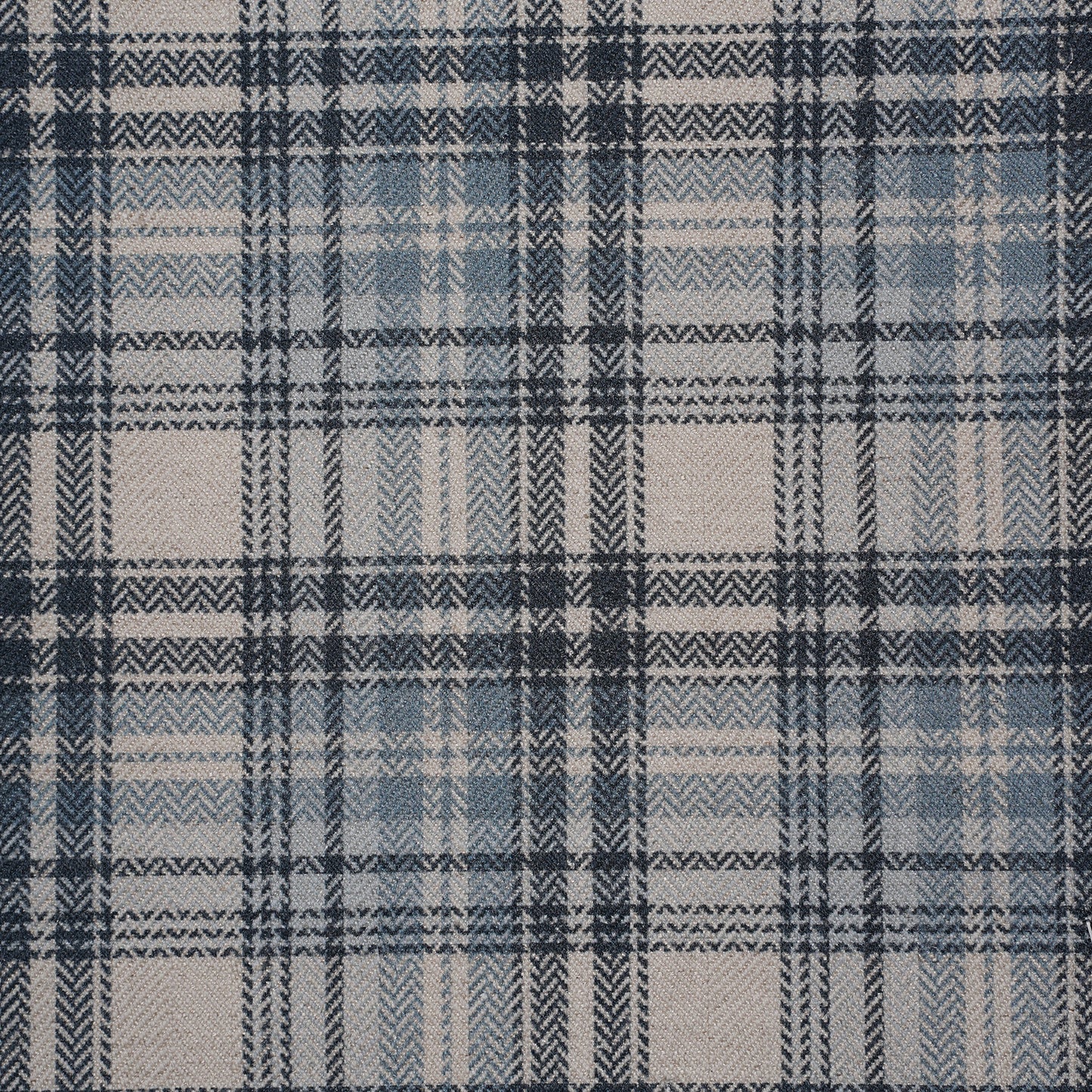 CHECK PRINTED FABRIC - BLUE