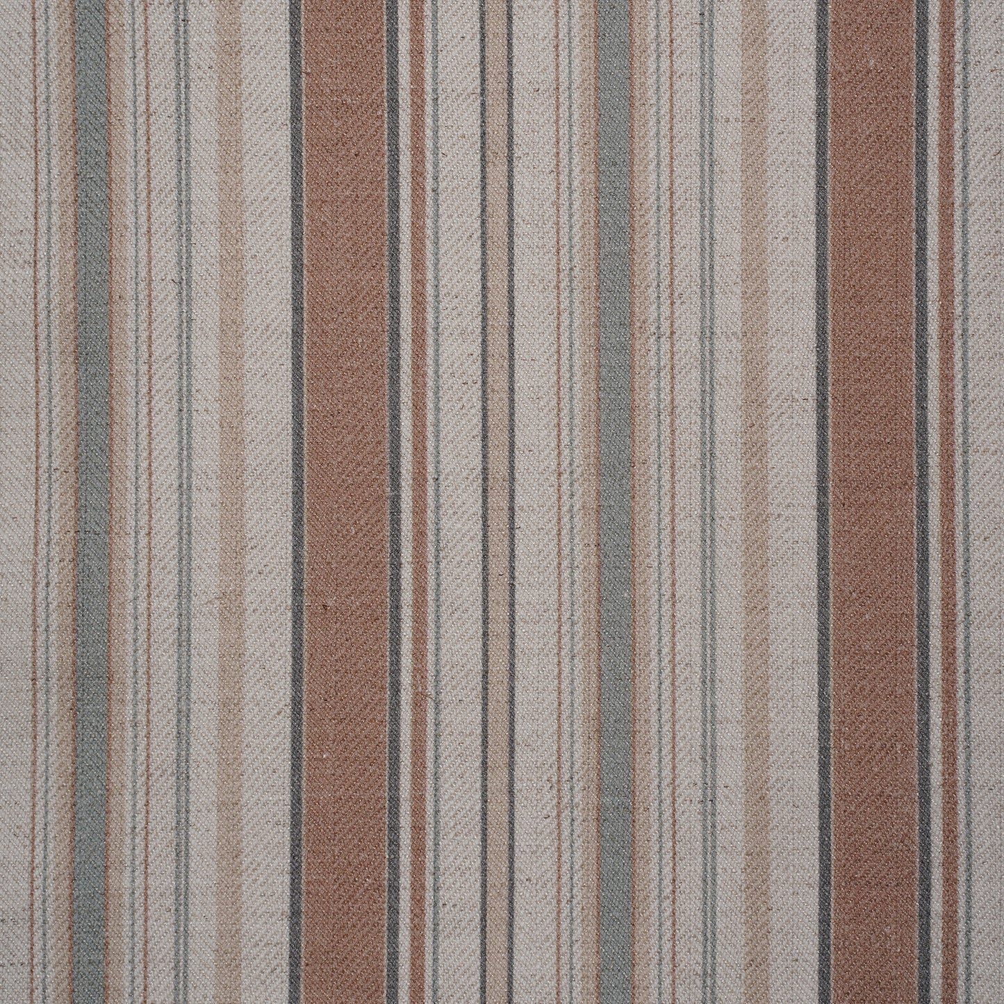 PRINTED STRIPE FABRIC - RUST & TEAL