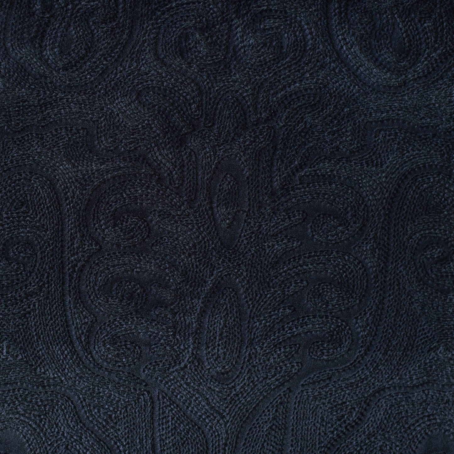 EMBROIDERED VELVET FABRIC - NAVY