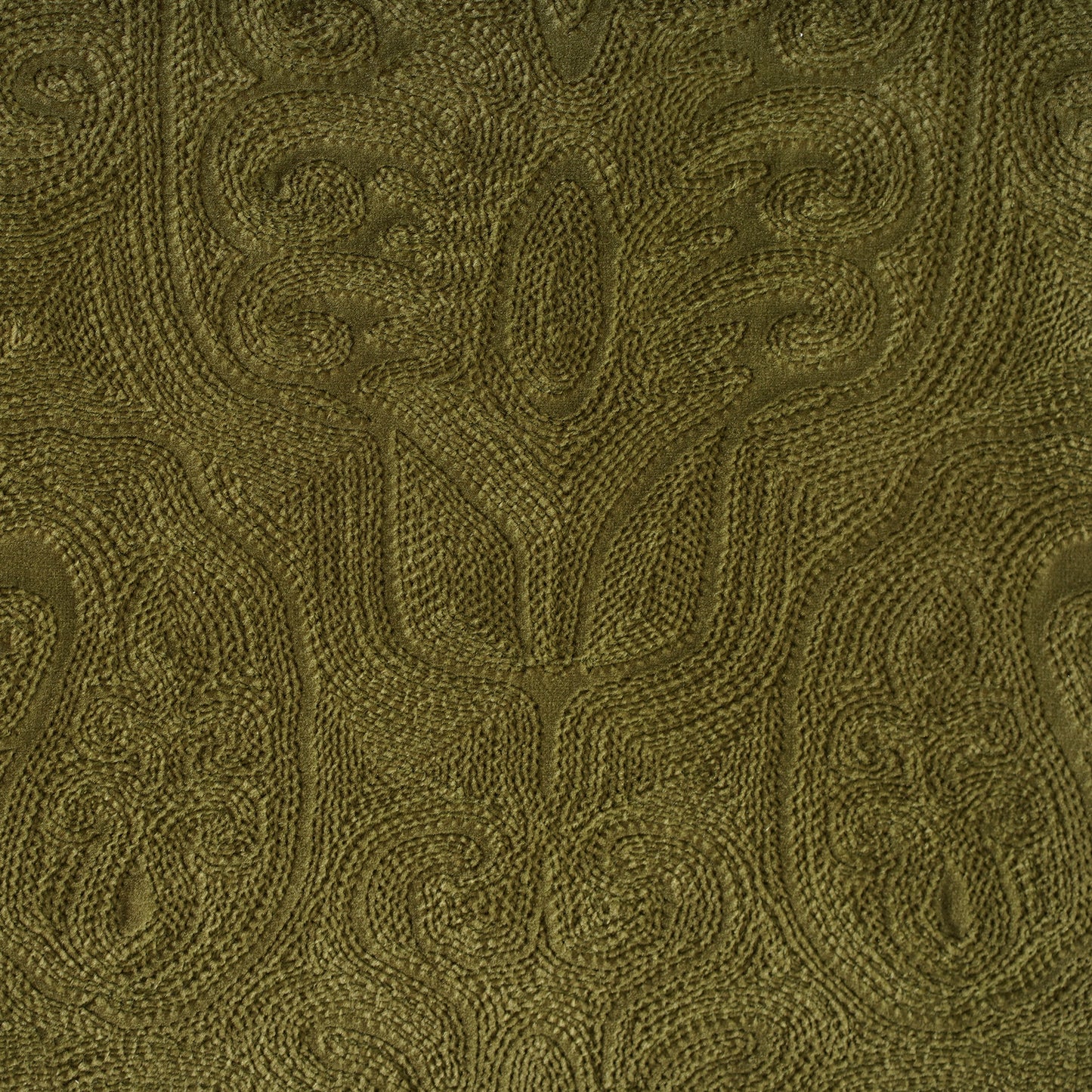 EMBROIDERED VELVET FABRIC - GREEN