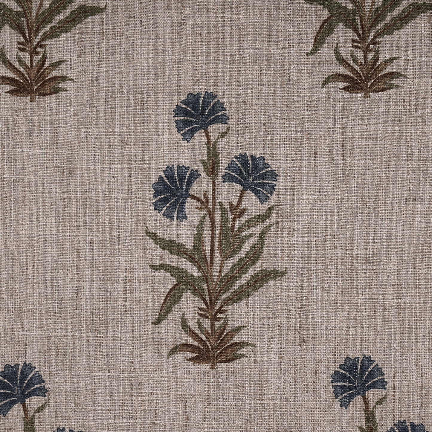 FLOWER PRINTED FABRIC - BLUE & GREEN