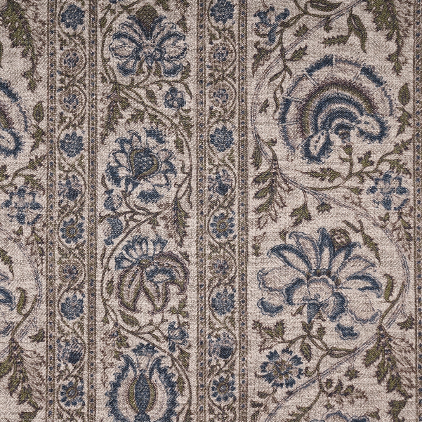 FLOWER PRINTED FABRIC - BLUE & GREEN