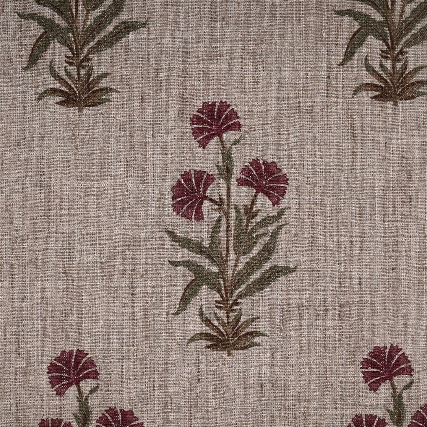 FLOWER PRINTED FABRIC - GREEN & RED