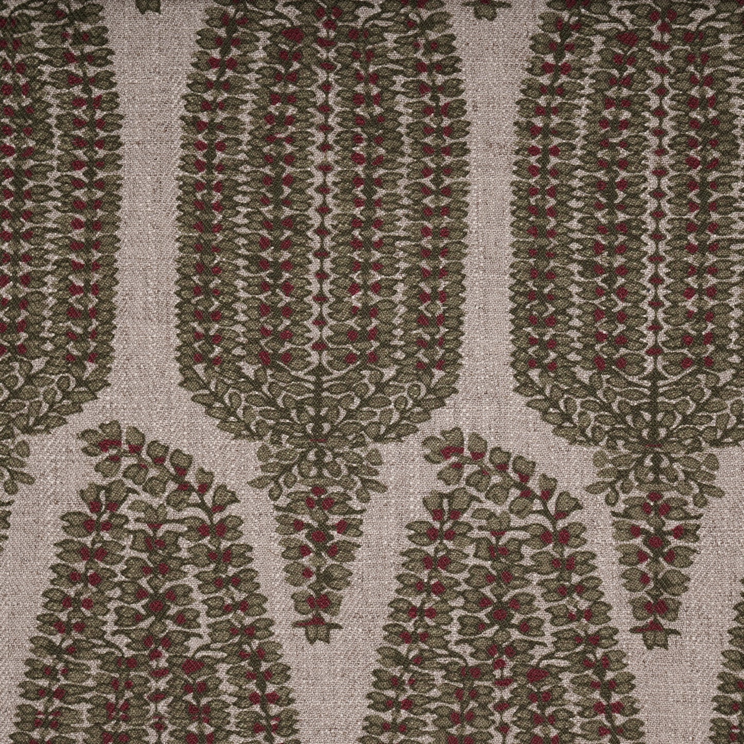 PAISLEY PRINTED FABRIC - GREEN & RED