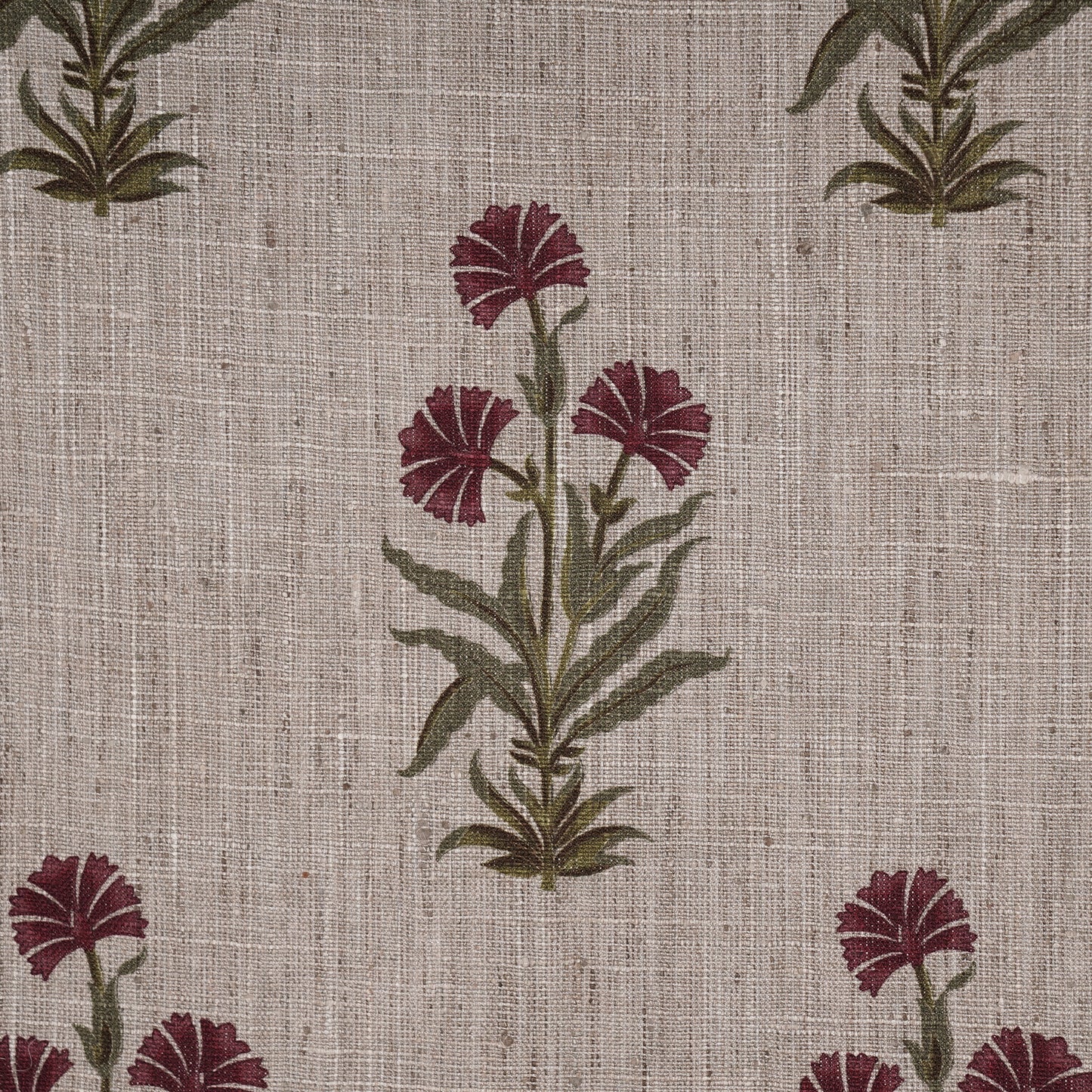 FLOWER PRINTED FABRIC - GREEN & RED