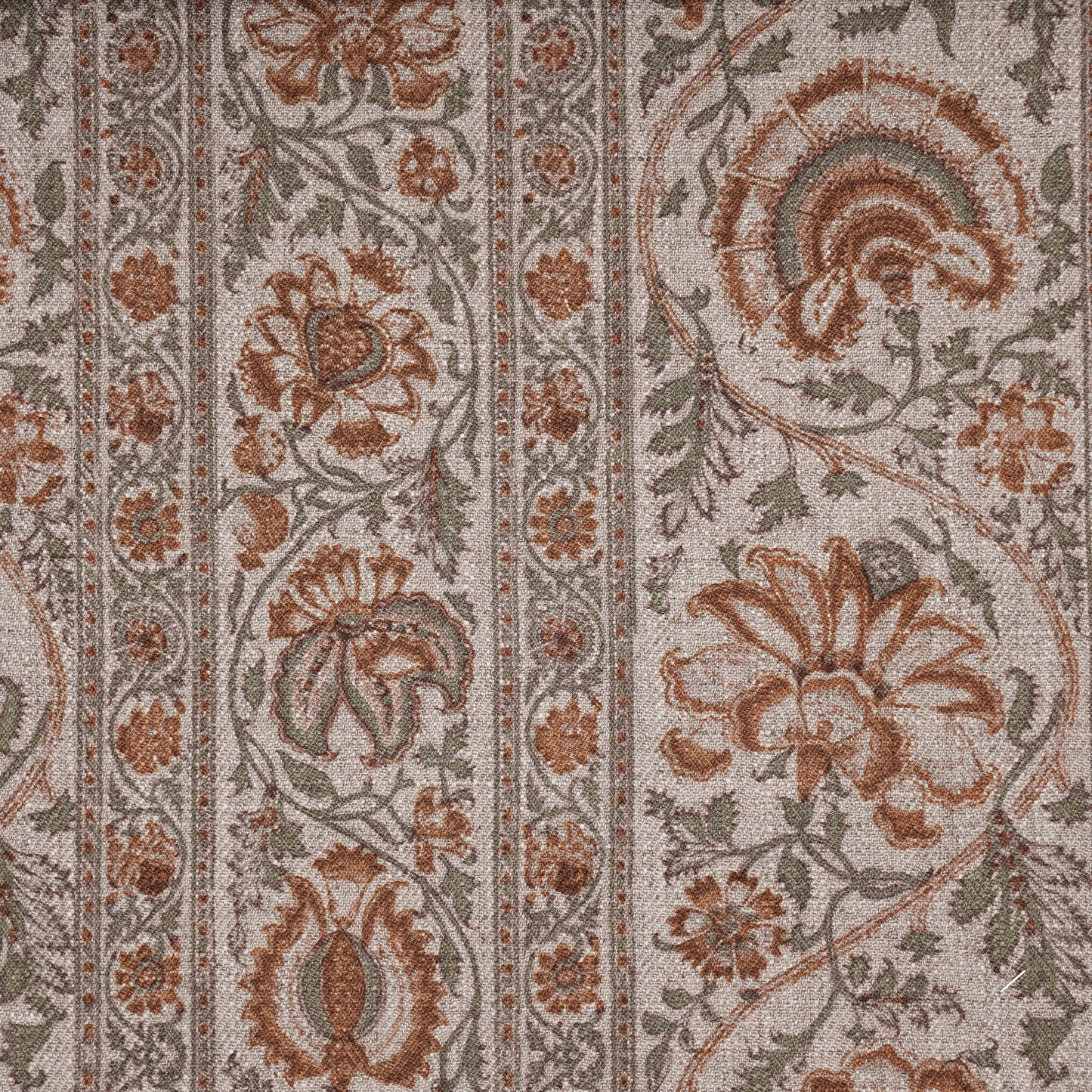 FLOWER PRINTED FABRIC - MUSTARD & GREEN