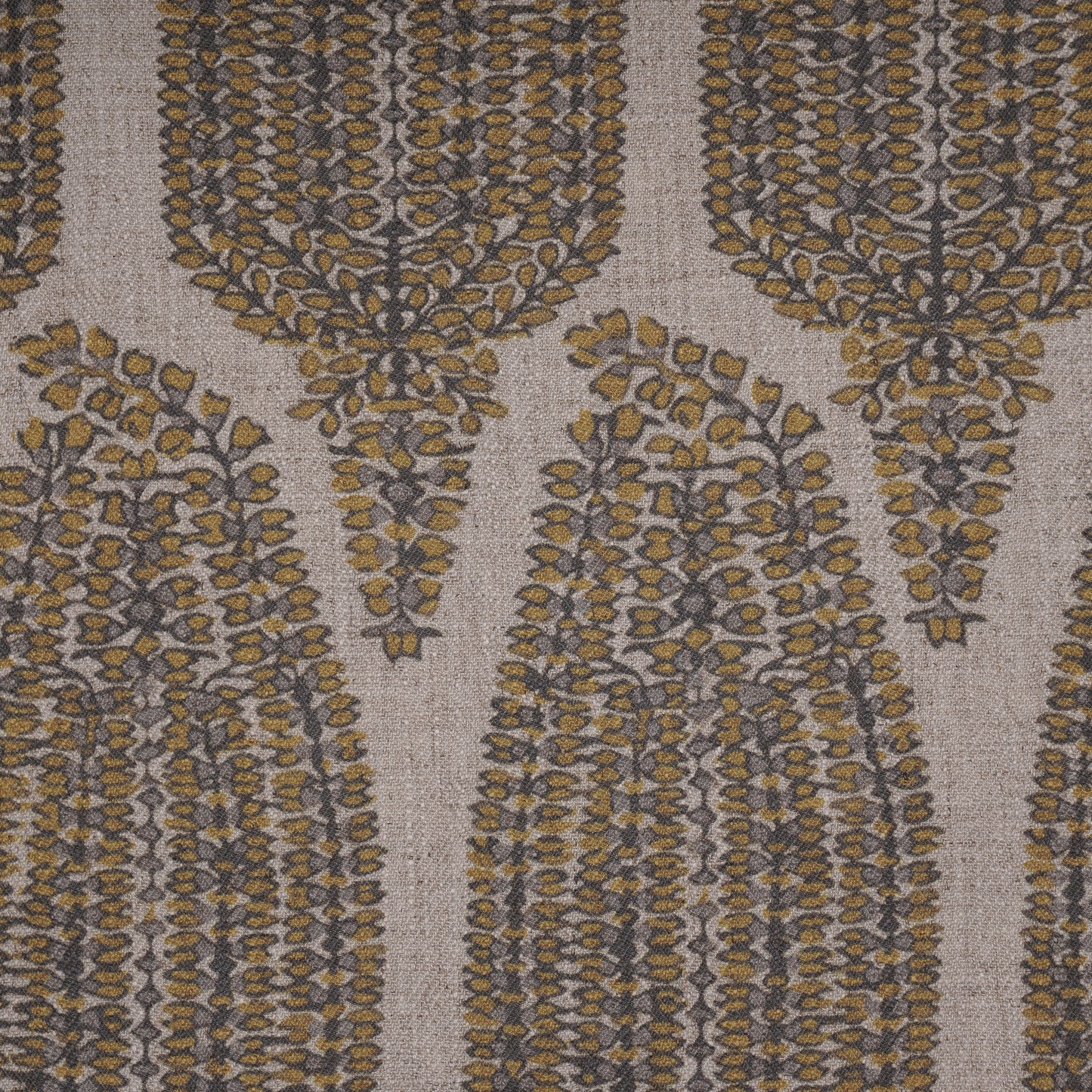 PAISLEY PRINTED FABRIC - YELLOW & GREY