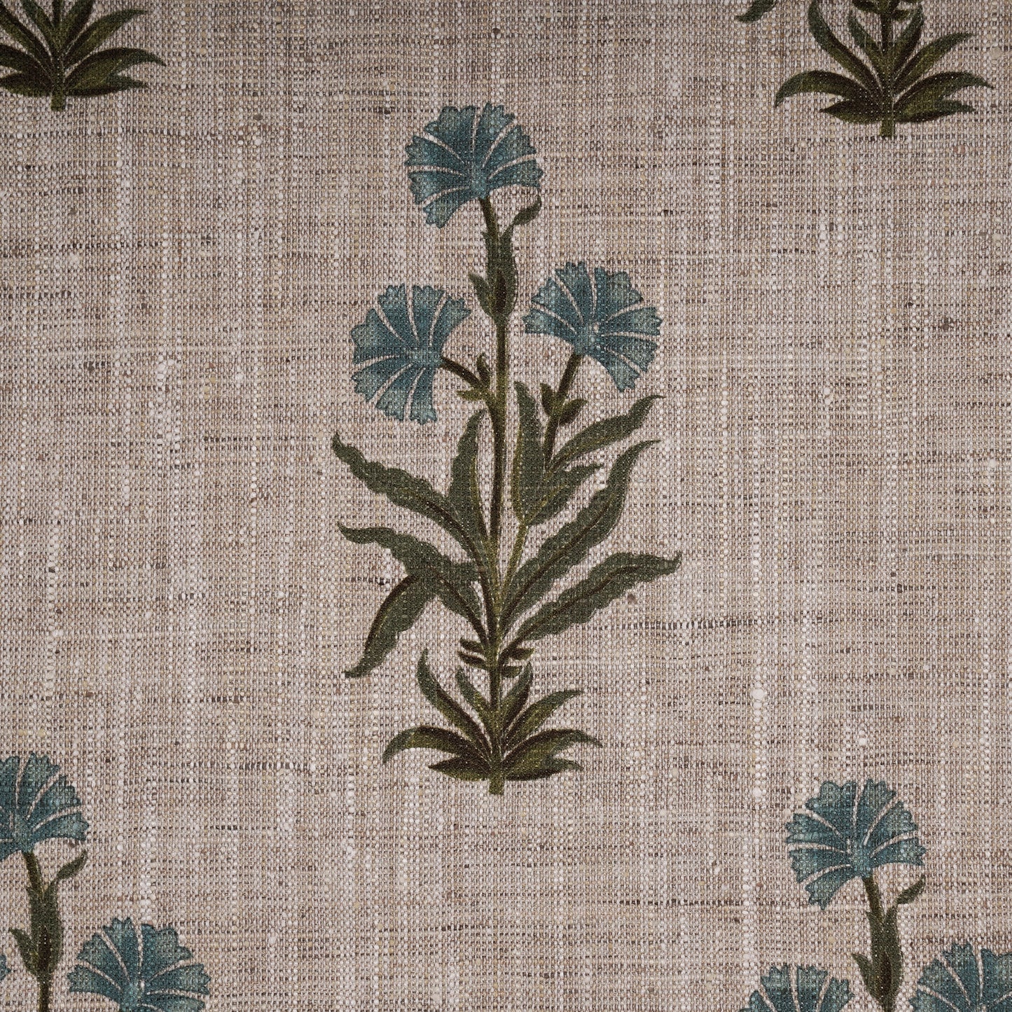 FLOWER PRINTED FABRIC - BLUE & GREEN