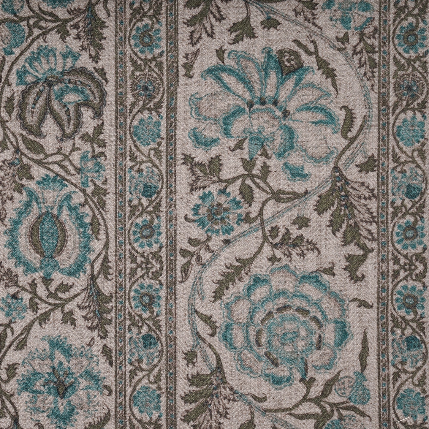 FLOWER PRINTED FABRIC - BLUE & GREEN