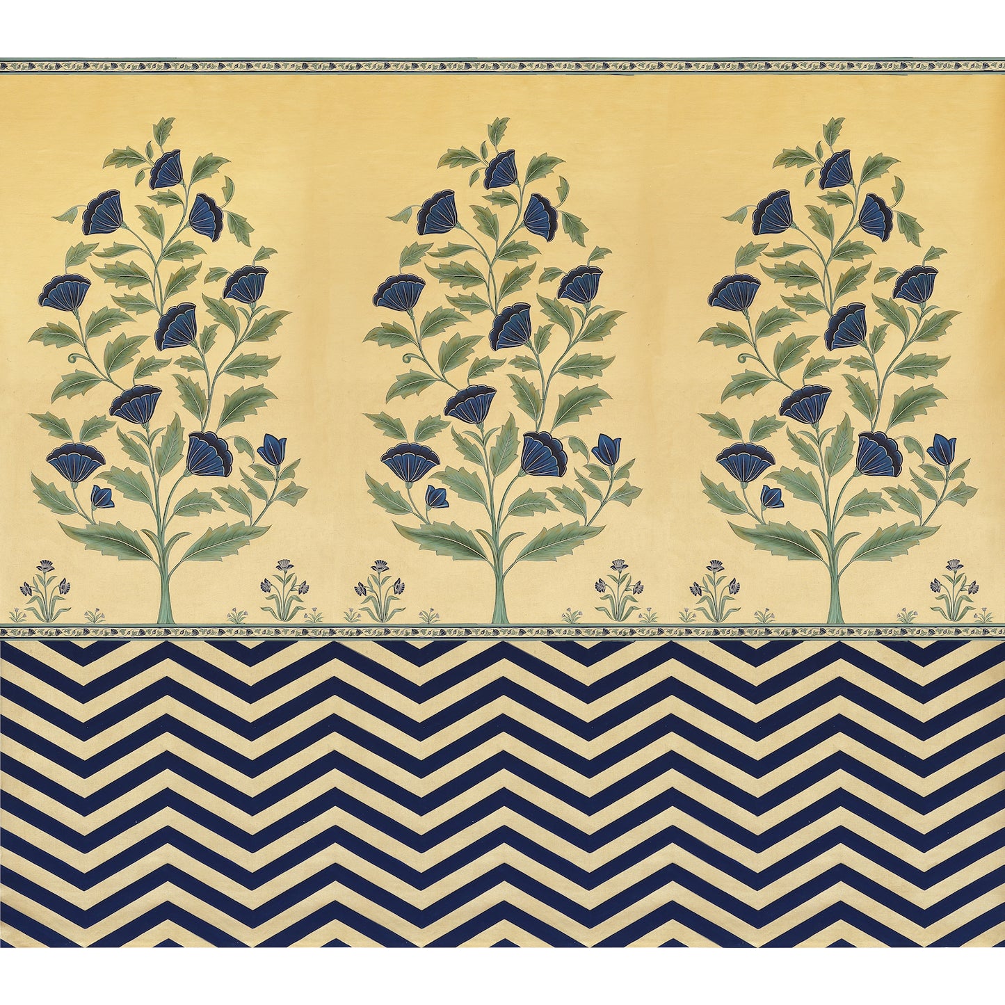 HAND PAINTED WALL PAPER- NEEL