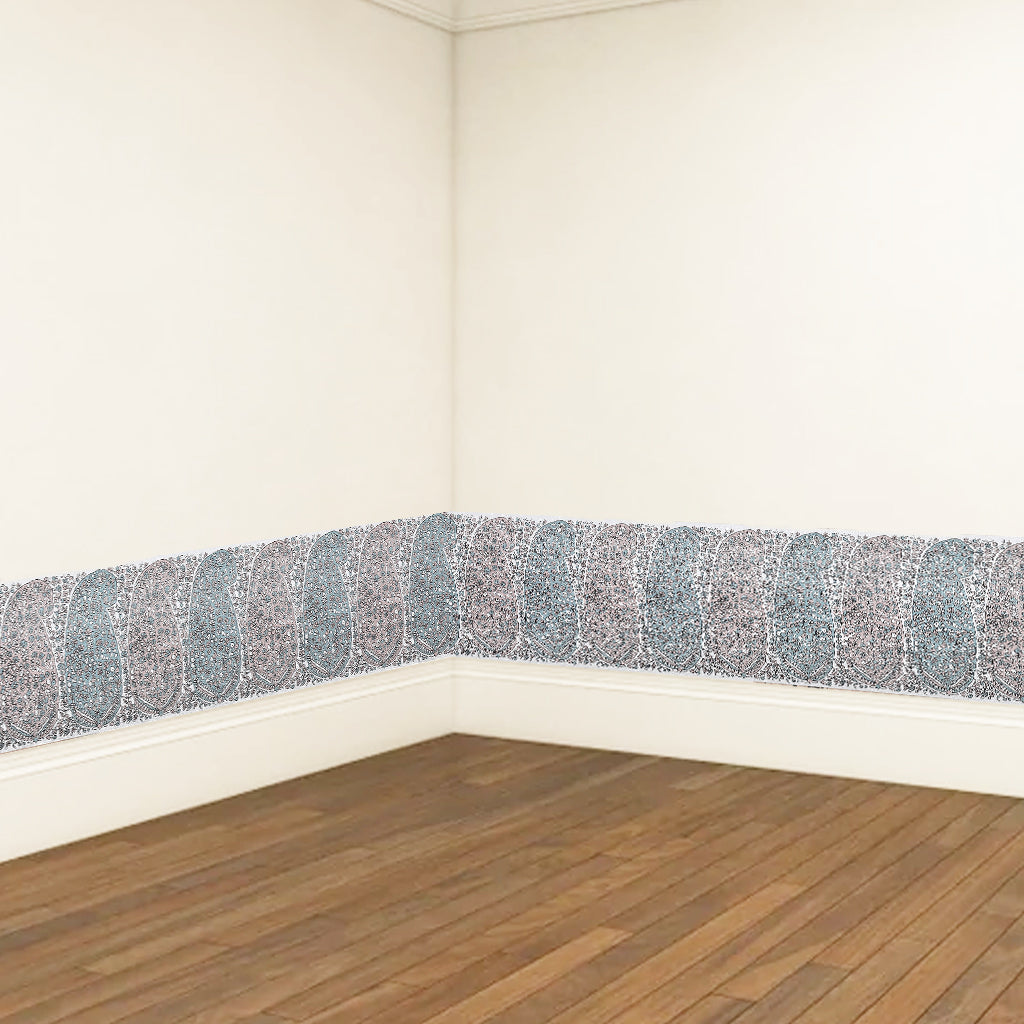 KHAAS PAISLEY PINK GREY WALLPAPER BORDER