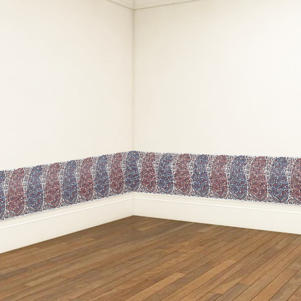 KHAAS PAISLEY PINK GREY WALLPAPER BORDER